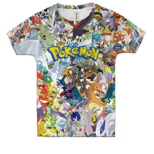 Детская 3D футболка с Покемонами и логотипом Pokémon