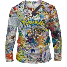 Мужской 3D лонгслив с Покемонами и логотипом Pokémon