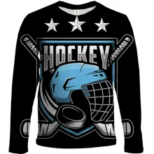 Детский 3D лонгслив Blue Hockey