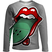 Детский 3D лонгслив Rolling Stones Skate