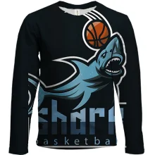 Дитячий 3D лонгслів shark basketball