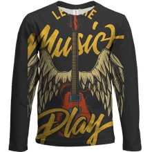 Дитячий 3D лонгслів Music play rock
