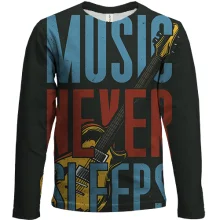 Дитячий 3D лонгслів music never sleeps