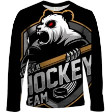 Детский 3D лонгслив Panda hockey