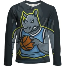 Дитячий 3D лонгслів Basketball носорог