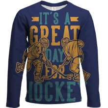 Детский 3D лонгслив Great day for hockey