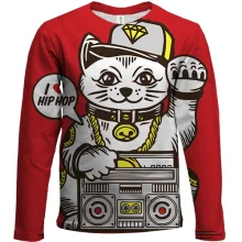 Детский 3D лонгслив Hip hop cat