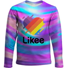 Детский 3D лонгслив Likee на абстрактных волнах
