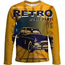 Детский 3D лонгслив Retro Music Part