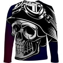Детский 3D лонгслив Skull Pop Art с черепом в каске