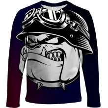 Дитячий 3D лонгслів Bulldog head pop art