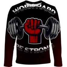 Дитячий 3D лонгслів Work Hard Ba Strong