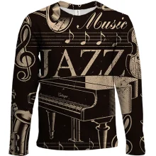 Дитячий 3D лонгслів Jazz Music Instruments