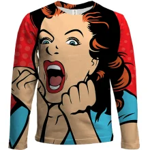 Детский 3D лонгслив Screaming Pop Art