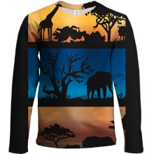 Дитячий 3D лонгслів Safari Silhouettes