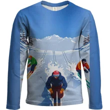 Детский 3D лонгслив Skiers Art