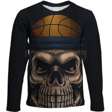 Дитячий 3D лонгслів Angry Skull Basketball