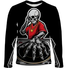 Детский 3D лонгслив Skull DJ