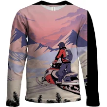 Детский 3D лонгслив Snowmobile and Mountain Landscape