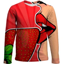 Дитячий 3D лонгслів Strawberries on Lips Pop Art