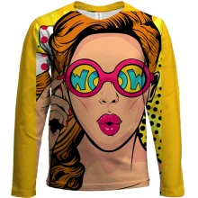 Дитячий 3D лонгслів Girl Wow Pop Art