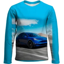 Дитячий 3D лонгслів Blue Tesla