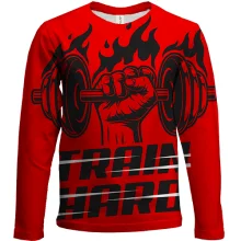Дитячий 3D лонгслів Train Hard Red