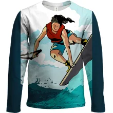 Детский 3D лонгслив Wakesurfing