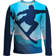 Детский 3D лонгслив Blue Snowboarder