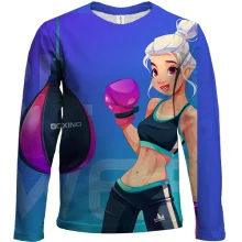 Дитячий 3D лонгслів Girl Power з дівчиною-боксером