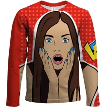 Детский 3D лонгслив Pop Art Girl Wow!