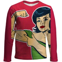 Детский 3D лонгслив Strong girl Pop art