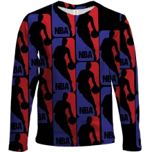 Дитячий 3D лонгслів NBA pattern