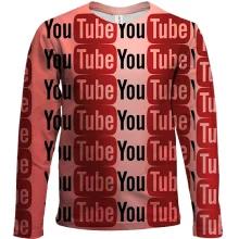 Дитячий 3D лонгслів YouTube pattern