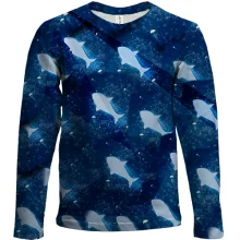 Дитячий 3D лонгслів Blue fish pattern