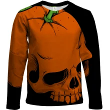 Детский 3D лонгслив Skull-Orange