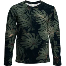 Дитячий 3D лонгслів Green leaves pattern 3