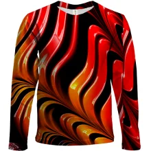 Дитячий 3D лонгслів Abstraction red lines
