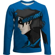 Дитячий 3D лонгслів NIGHTWING з героєм у масці