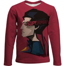 Дитячий 3D лонгслів Superman у полігональному стилі