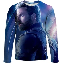 Детский 3D лонгслив Captain America portrait