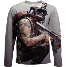 Детский 3D лонгслив с бойцом Battlefield и винтовкой