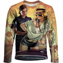 Дитячий 3D лонгслів GTA police girl