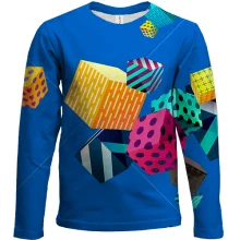 Детский 3D лонгслив Cubes abstraction