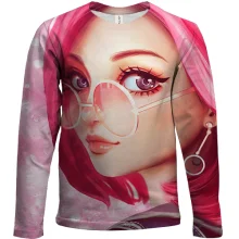Детский 3D лонгслив Pink anime girl