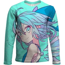 Детский 3D лонгслив Blue anime girl