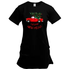 Туника Happy Ney Year red car