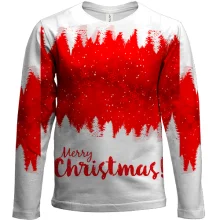 Детский 3D лонгслив Christmas red trees