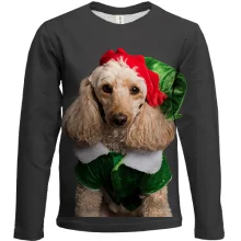 Детский 3D лонгслив New Year dog 2