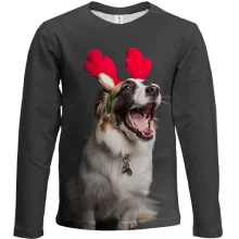 Детский 3D лонгслив New Year dog 3